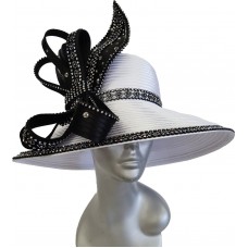 Mujer&apos;s Designer Dress Satin Ribbon Kentucky Derby Dressy Church Hat White  eb-86089374